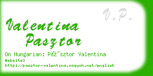 valentina pasztor business card